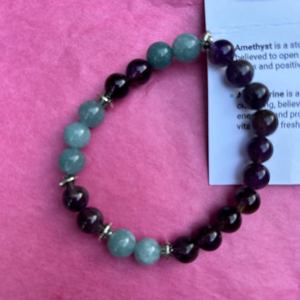 Bracelet Amethyst & Aquamarine Evolvemala handmade